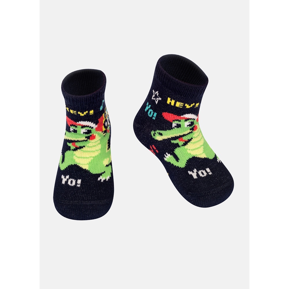 Meia Soquete Cano Média Bebê Menino Jacaré - Puket em Oferta na Shopee