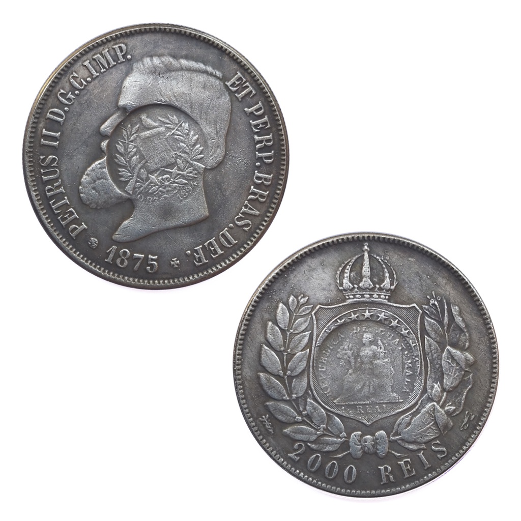 Moeda 2000 Réis 1875 - 37,7mm -Cópia