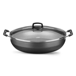 Panela Disco Alto Antiaderente 7,5 Litros em Alumínio Multiuso Supra Grafite Tampa de Vidro MTA - 952