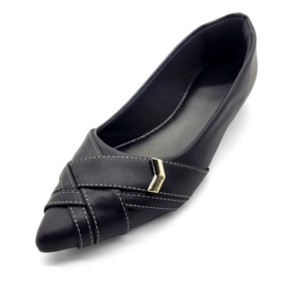 Sapatilha Feminina Rasteira Bico Fino Trançada Confortável Casual Preta Sandália Dia a Dia Feminino Com Pingente em Oferta na Shopee