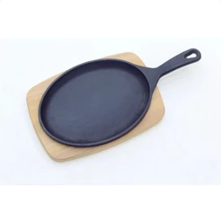 Tábua Para Churrasco Madeira Teca E Ferro Fundido Mix Gril Oval Design Moderno Tramontina - 10239638