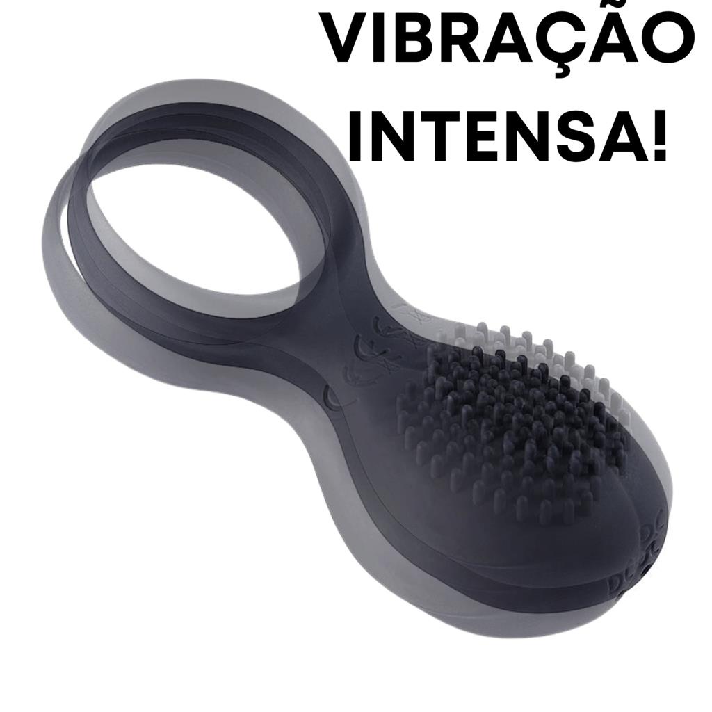 Anel Peniano Recarregavel Com Vibrador Brush com Estimulador de Clitoris