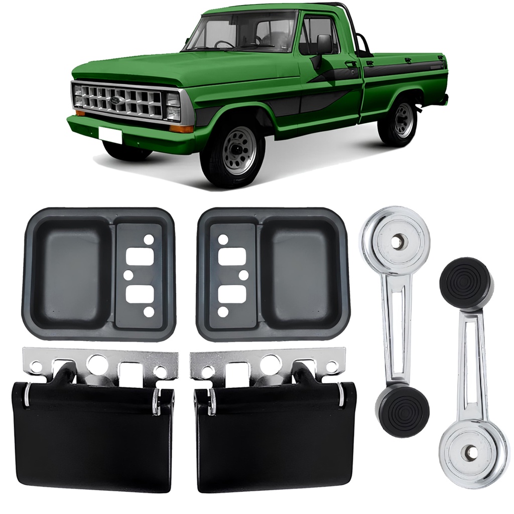 Kit Maçaneta Interna + Moldura + Manivela Vidro F100 F1000 F4000 F11000 F13000 Avarento 72 a 91