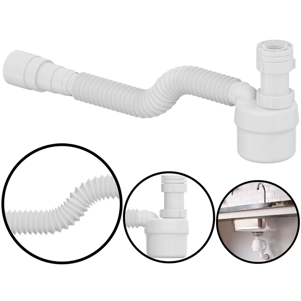 Sifão Ajustável Copo Multiuso Sanfonado Flexível Para Pias De Cozinha Banheiro Lavatório Tigre em Oferta na Shopee