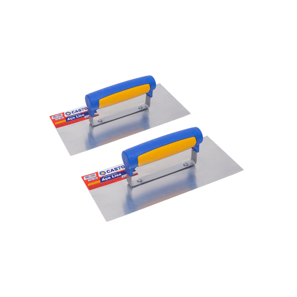 Kit 2 Desempenadeiras Cabo Fechado Aço Lisa 12x27 - Castor em Oferta na Shopee