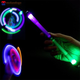 MOLANDOGO 1PC Caneta Giratória Criativa Flash Rotativa Com LED Kids Students Stationery D4K2