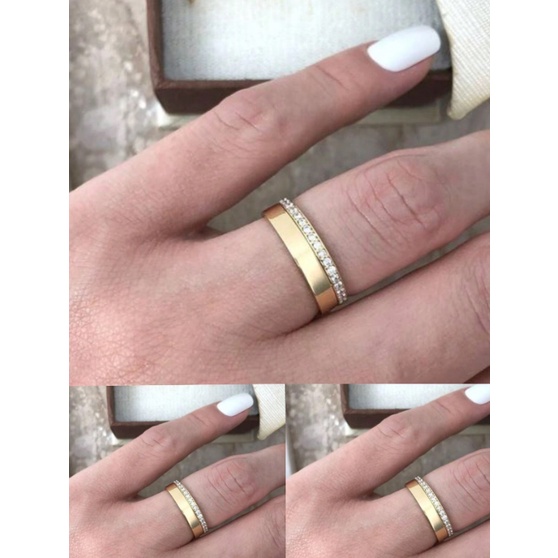 Aliança lisa reta 4mm e aparador dourado casamento compromisso banhado 18k + Saquinho COD-111