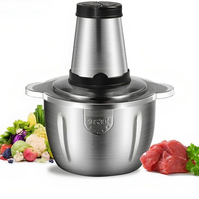 Processador De Alimentos Elétrico 110V Triturador Grande Moedor Multifuncional Picador 3L Cozinha Legumes Carnes Frutas Alho Cebola Multiprocessador