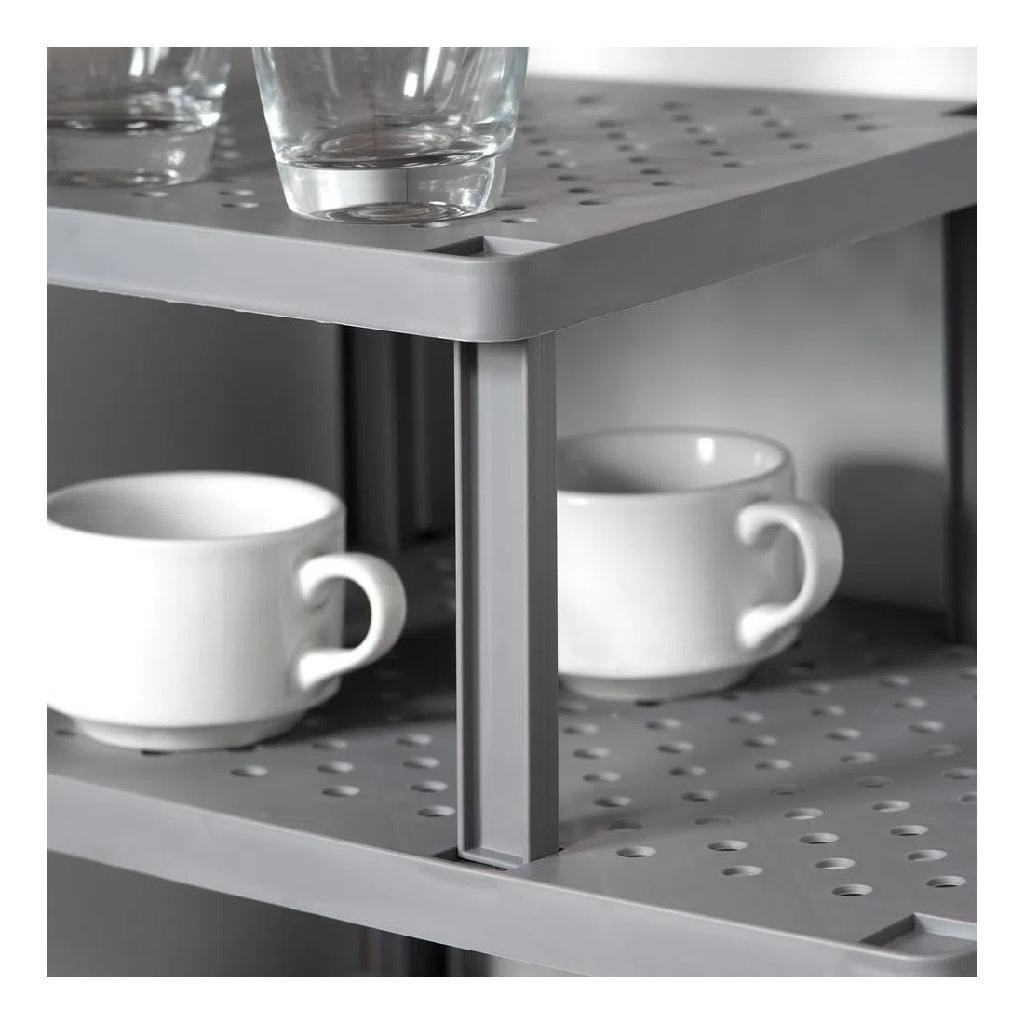 Prateleira Organizadora Quadrada Armários Empilhável Despensa Organização Cozinha Lavanderia Ou