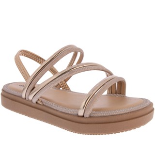 Sandália Mississipi Flatform Elástico Tiras Cruzadas Glitter Rosé