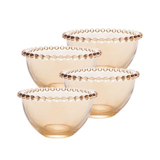 Conjunto 4 Bowls de Cristal Peral Bolinhas Ambar Wolff REF 28229