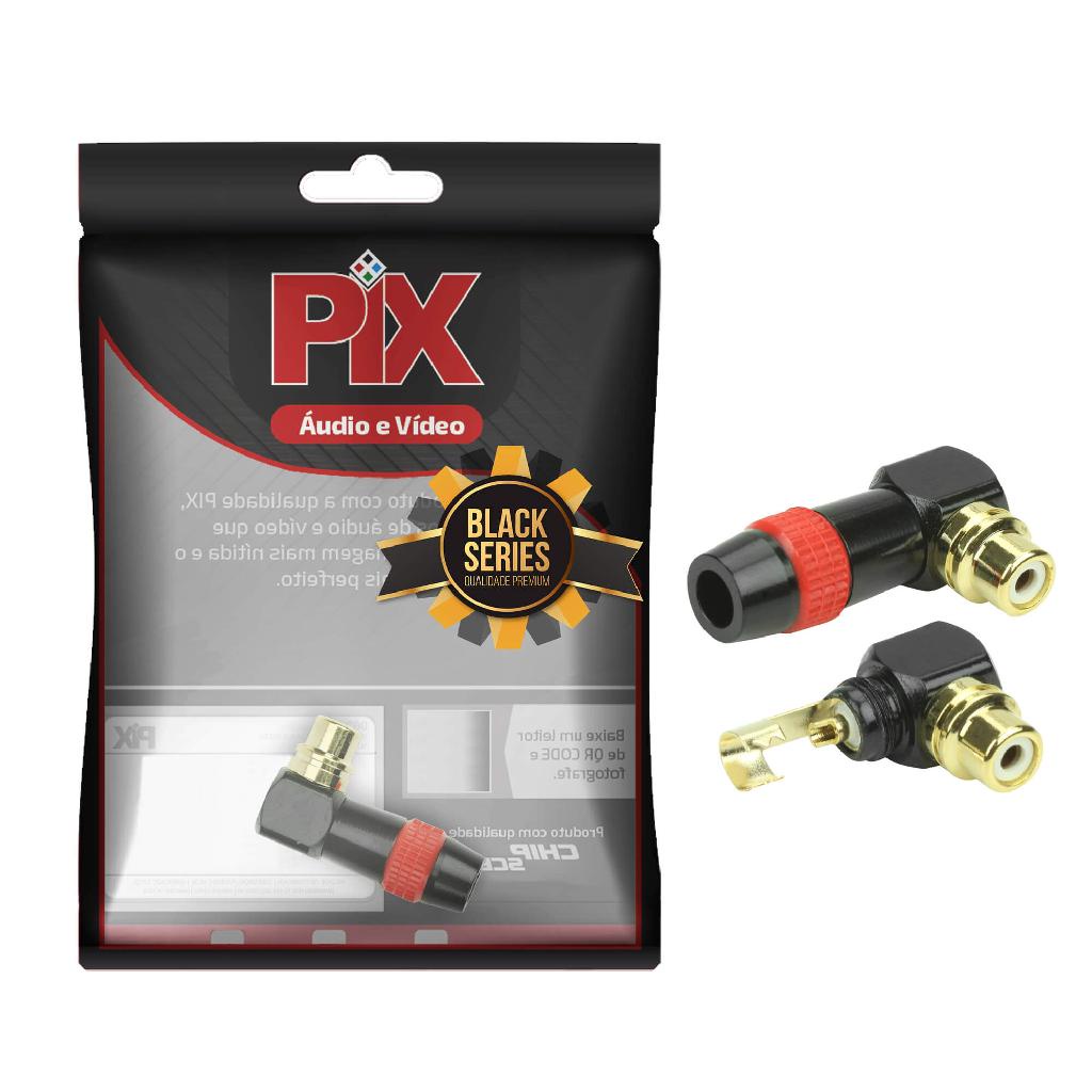 Conector Plug Rca 90º Profissional top de linha Vermelho