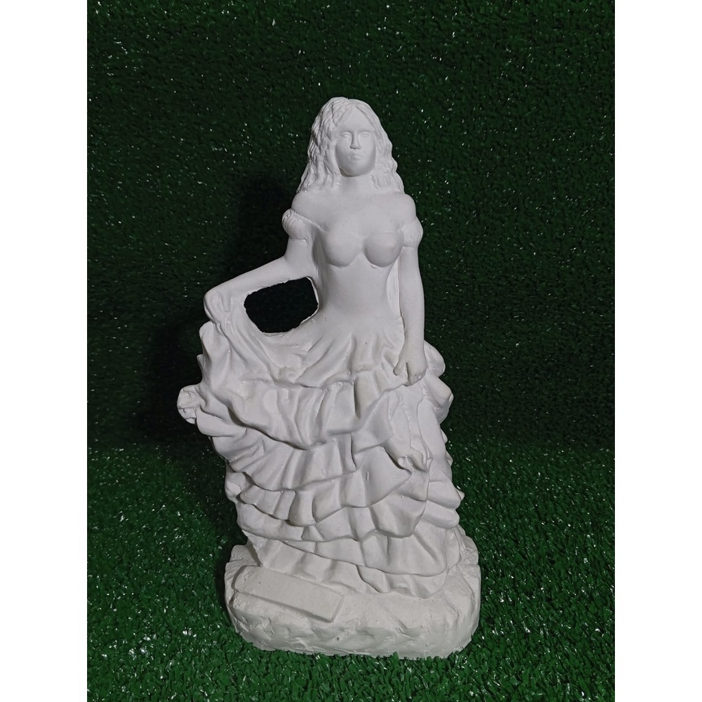 ESCULTURA IMAGEM CIGANA ESMERALDA 26 CM EM GESSO CRU