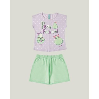 Pijama Pear Fashion Meia Malha Menina Malwee Kids