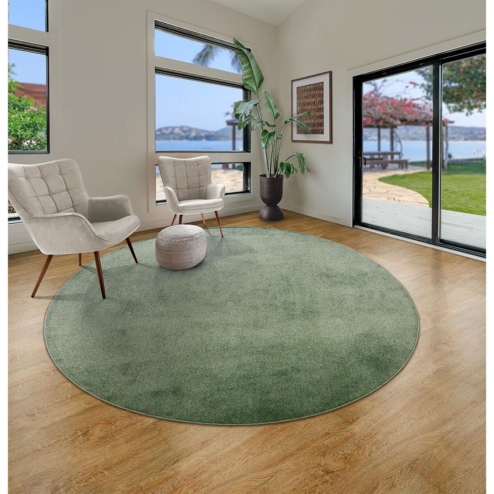 Tapete Relex N Oliva 130xRedondo Tapetes São Carlos em Oferta na Shopee