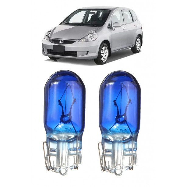 Par Lampada Pingo T10 Super Branca Fit Farol Teto Placa 5w
