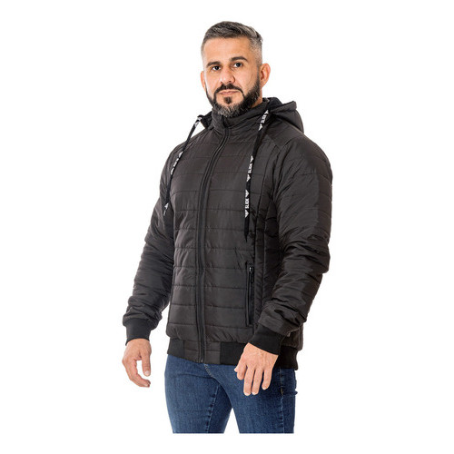 Jaqueta Masculina Forrada por dentro Pelo Fleece Pelúcia Puffer Bobojaco Nylon Matelado com Bolso