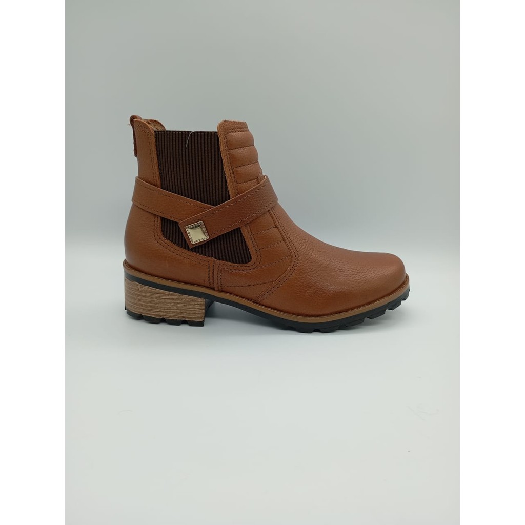 Bota Pegada Coturno Feminino Preto Tratorado Salto Grosso Confortável Estiloso