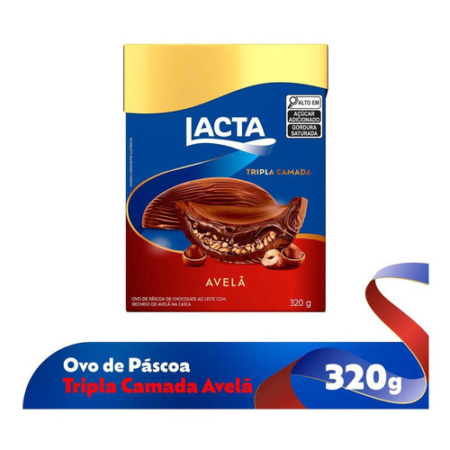 Ovo De Páscoa Tripla Camada Avelã Lacta 320g em Oferta na Shopee