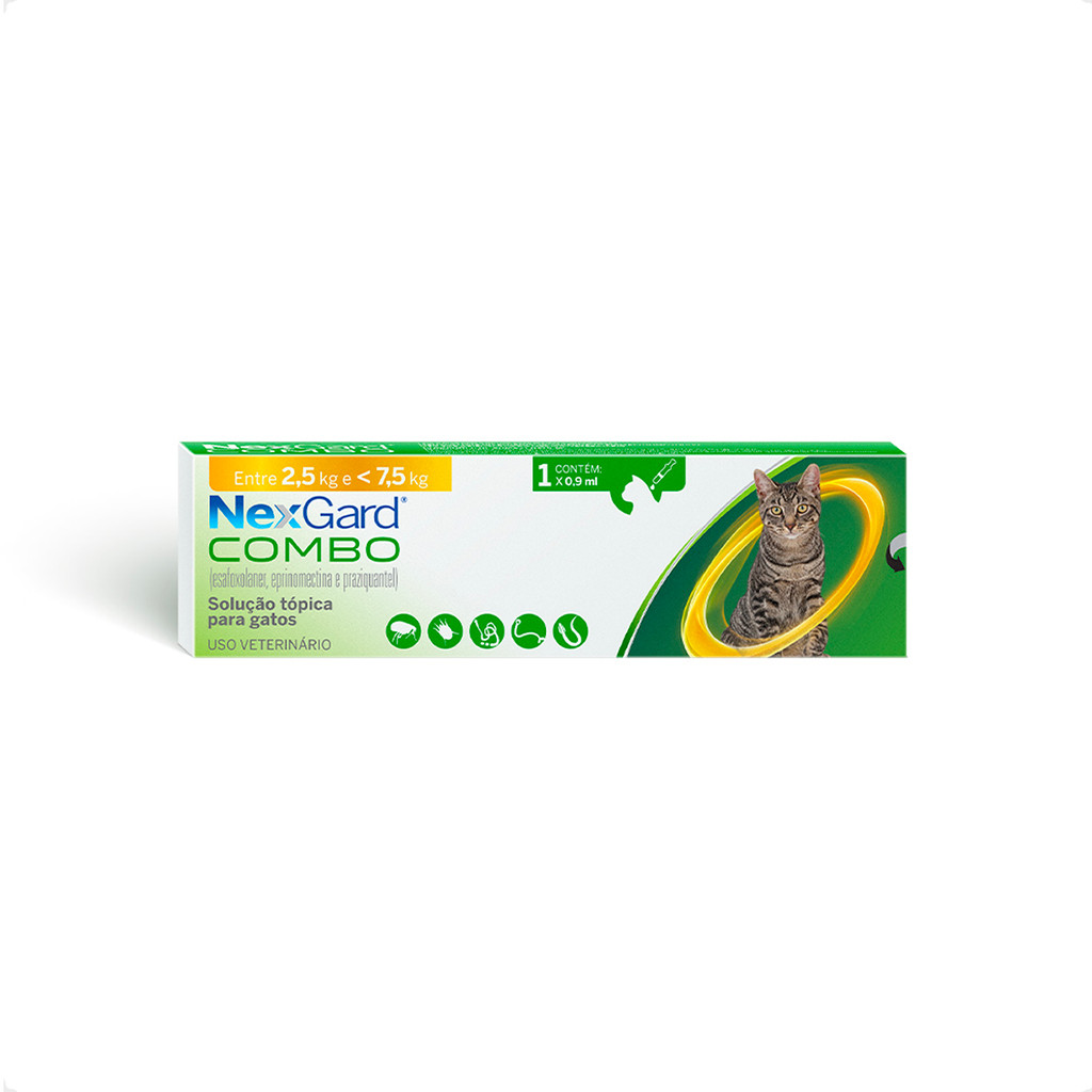 NexGard Gatos 2,5Kg a 7,5Kg - 1 Aplicador 0,9ml em Oferta na Shopee