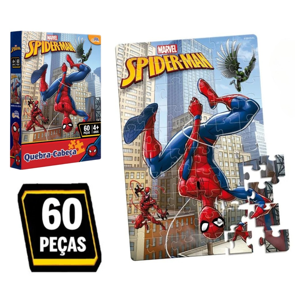 Quebra Cabeça Homem Aranha 60 Peças Spider Man Titan Hero