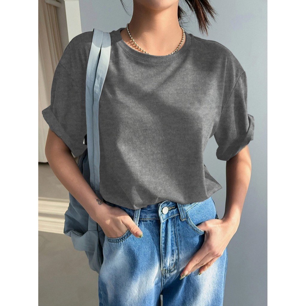 Camiseta Oversized Feminina Soltinha Manga Curta Estilosa T Shirt Casual Simples Lisa Blusa Fashion