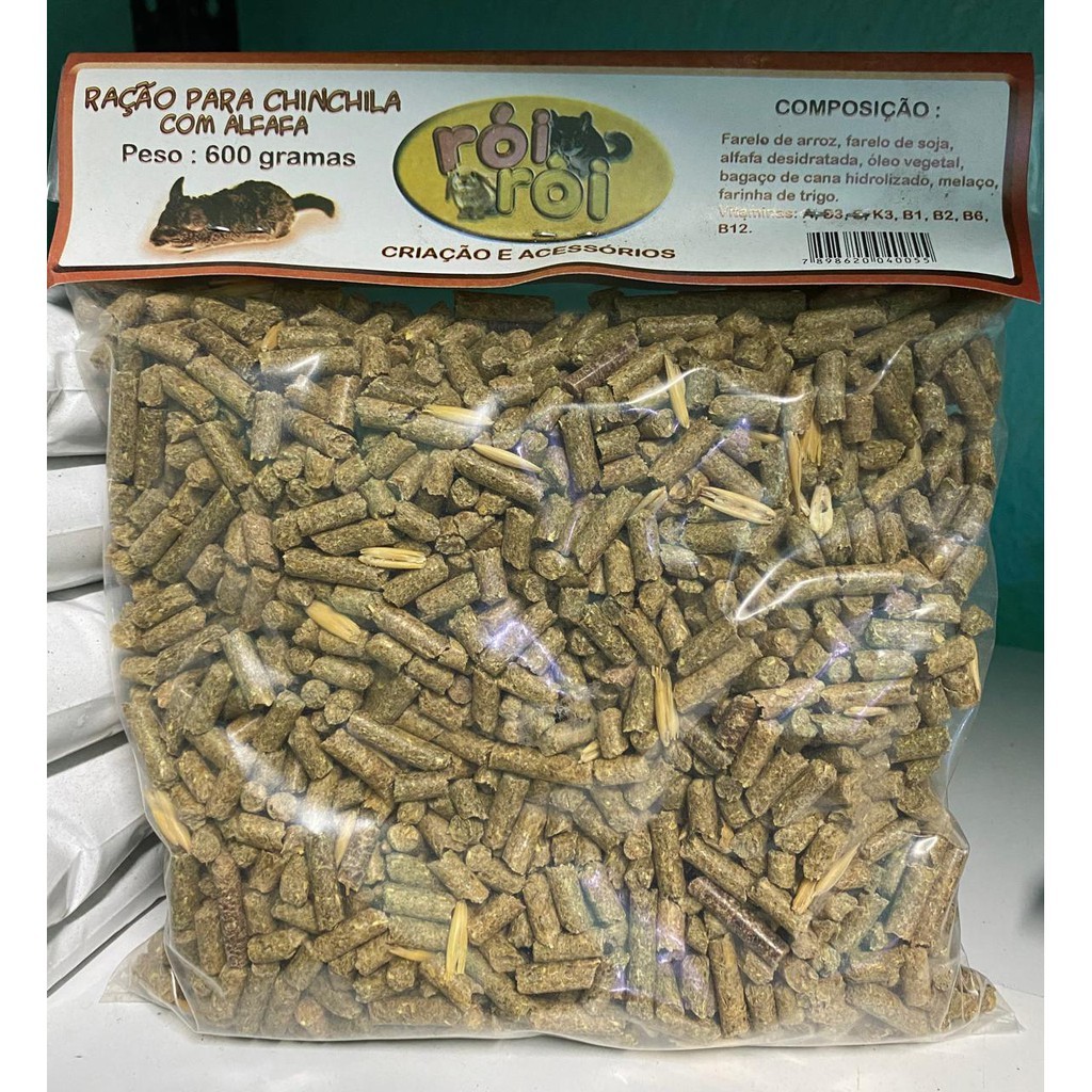 Ração com Alfafa para Chinchilas Roi Roi 600g