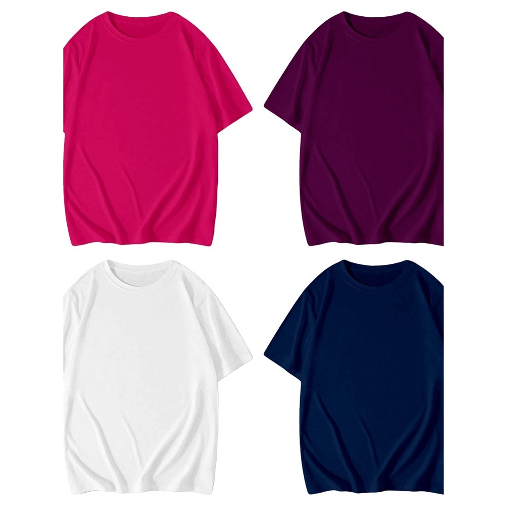 T Shirt Sem Estampa Básica Camiseta Lisa Longa Blusa Sortidas Kit Peças Quatro 4 Camisa Conjunto