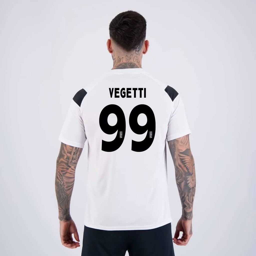 Camisa Kappa Vasco Supporter Cuts Branca e Preta 99 Vegetti