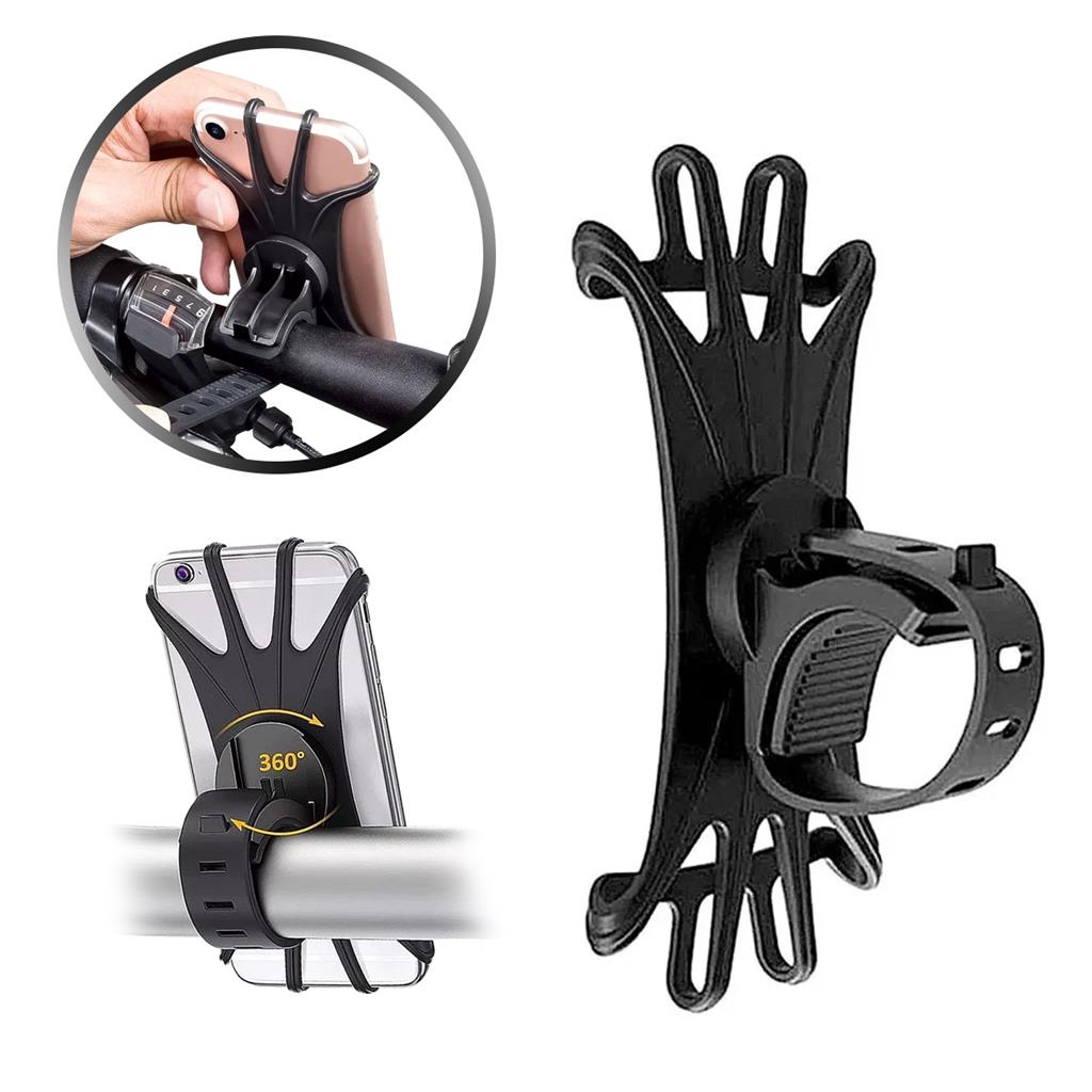 Suporte Universal De Moto E Bike De Silicone Ajustavel 360? Suporte Celular Para Bicicleta E Moto em Oferta na Shopee