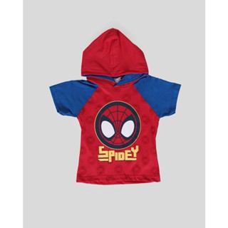 Camiseta Bebê Homem Aranha Capuz Marvel Vermelho