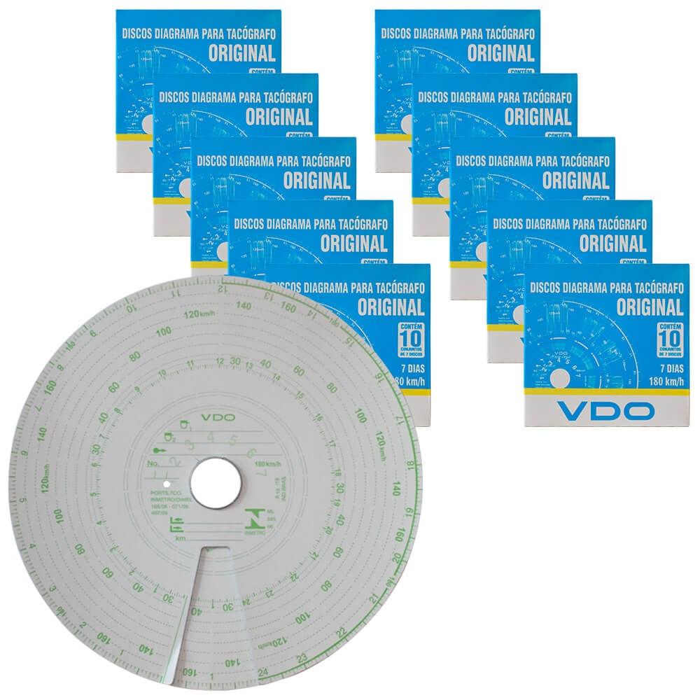 Kit 10 Caixas Disco Diagrama Tacógrafo Semanal 180km 7d Vdo em Oferta na Shopee