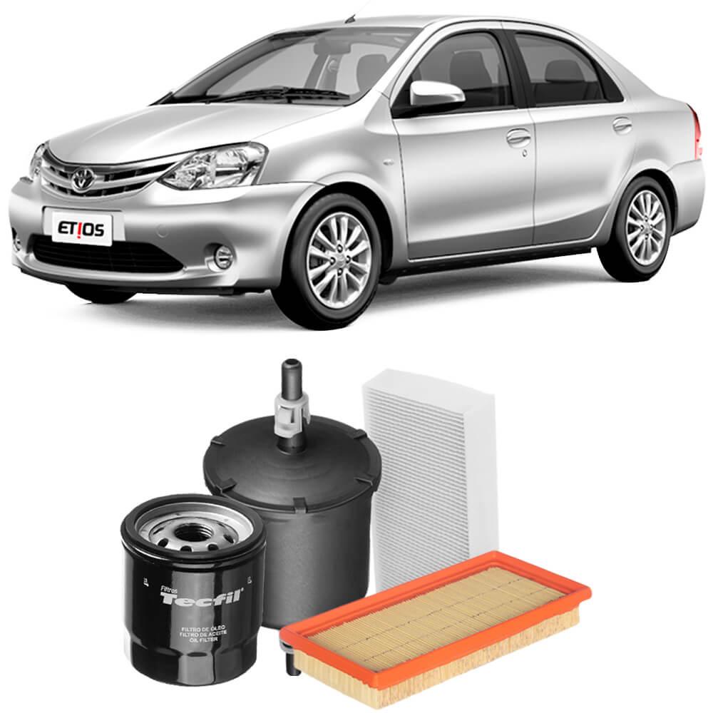 Detalhes do Kit Troca De Filtros Etios 1.3 1.5 Flex 2016 A 2021 Tecfil