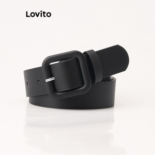 Lovito Casual Cinto Feminino Liso Básico LNA28249 (Preto)