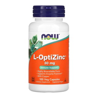 Now Foods L-OptiZinc 30mg 100 Veg Caps / No Brasil