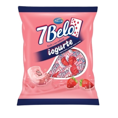 Bala 7 Belo Iogurte Mastigável 500g Arcor em Oferta na Shopee