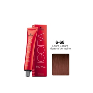 Tintura Schwarzkopf Igora Royal 6.68 Louro Escuro Marrom Vermelho em Oferta na Shopee