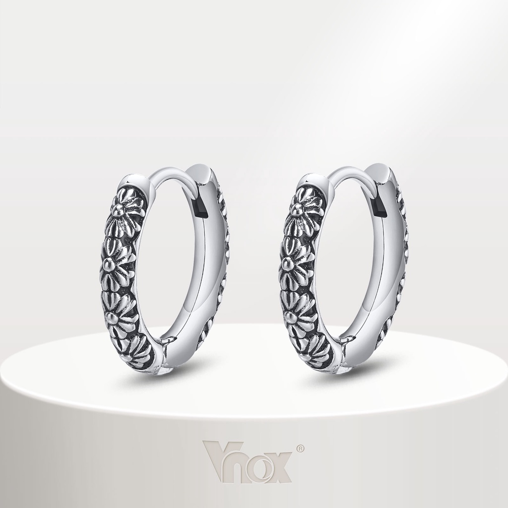 Vnox Vintage Brincos De Anel Para Homens , Grampos De Aço Inoxidável Nunca Desbotam Orelha Feminina , Jóias De Presente