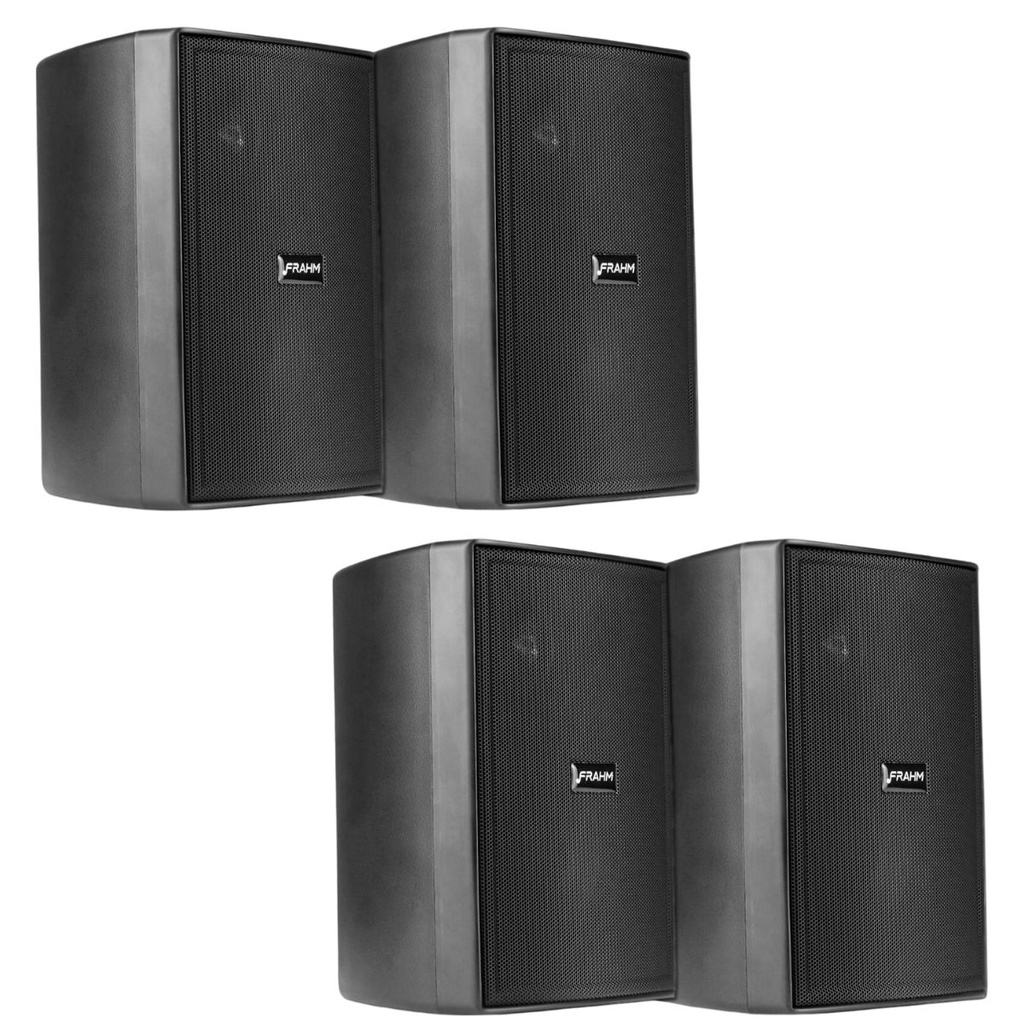 Kit 4 Caixas Acústicas Frahm PS200 New Passiva Preta - 30 Watts Rms - Audio