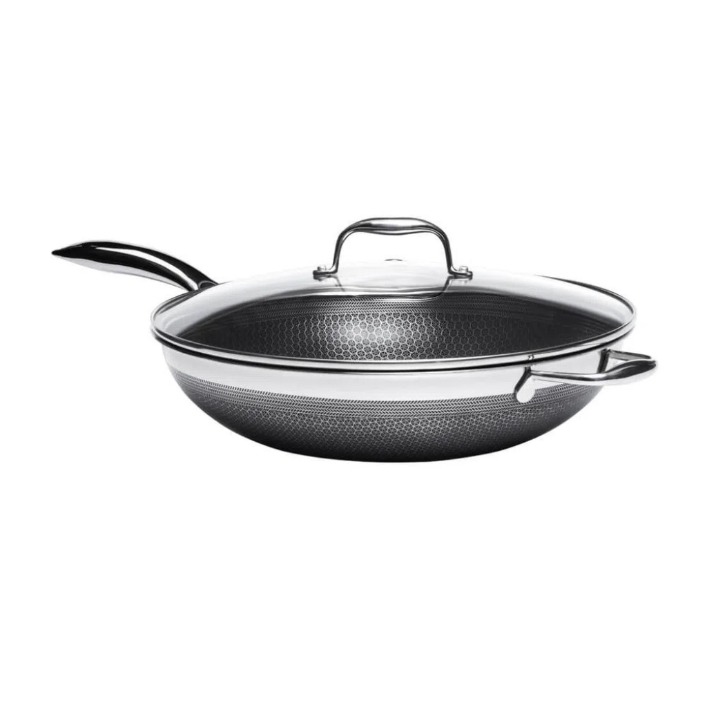 Panela Wok em Aço Inox 34cm 5,9 Litros Hive CookingPro Oxford