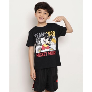 Camiseta Infantil Manga Curta Disney Estampa Mickey Preta