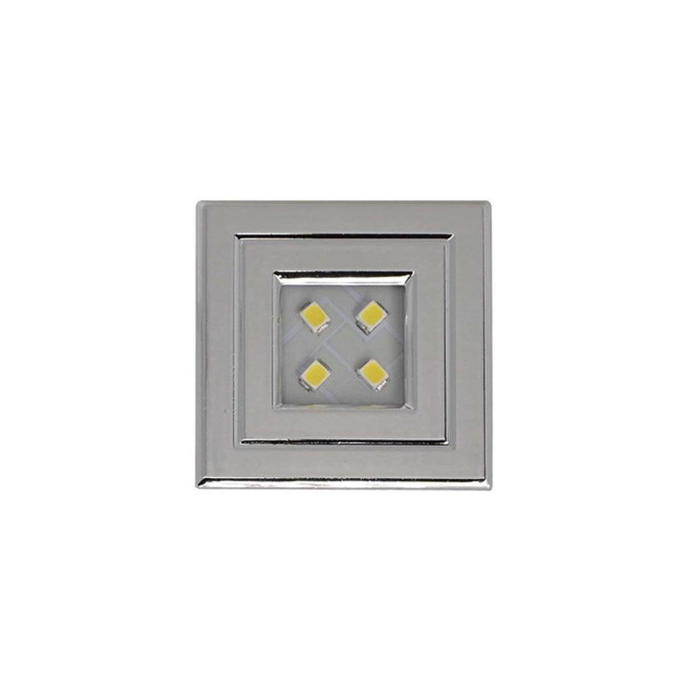 Luminária Pop Flux-Volt Quadrada Cromada Luz Fria 0.9W 0005810428893 Lumitek - Home & Living