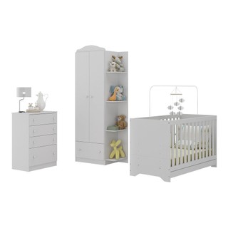 Quarto de Bebê Completo com Berço 3 em 1 com Colchão Multimóveis MP4163 em Oferta na Shopee