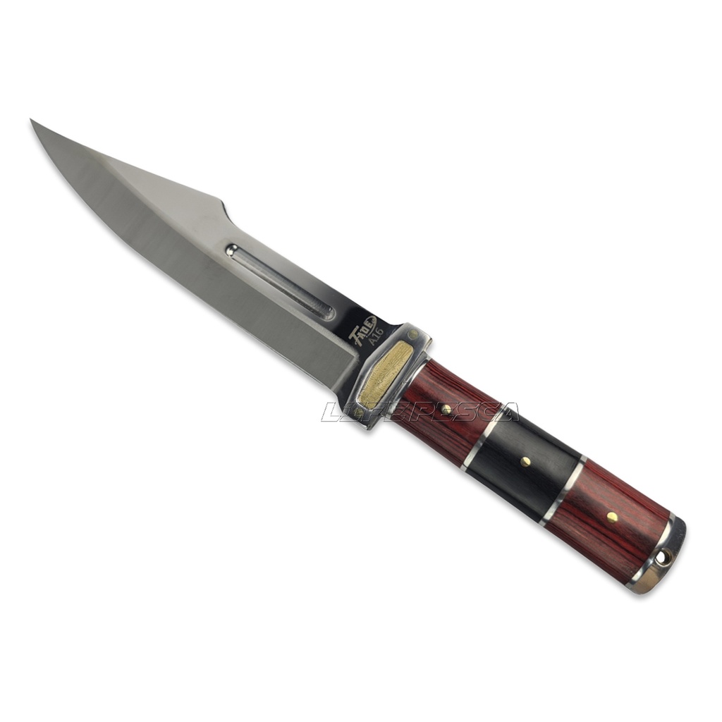 Faca Esportiva Taue Cervo A16 Cabo Artesanal em Madeira e Metal (30,7cm)