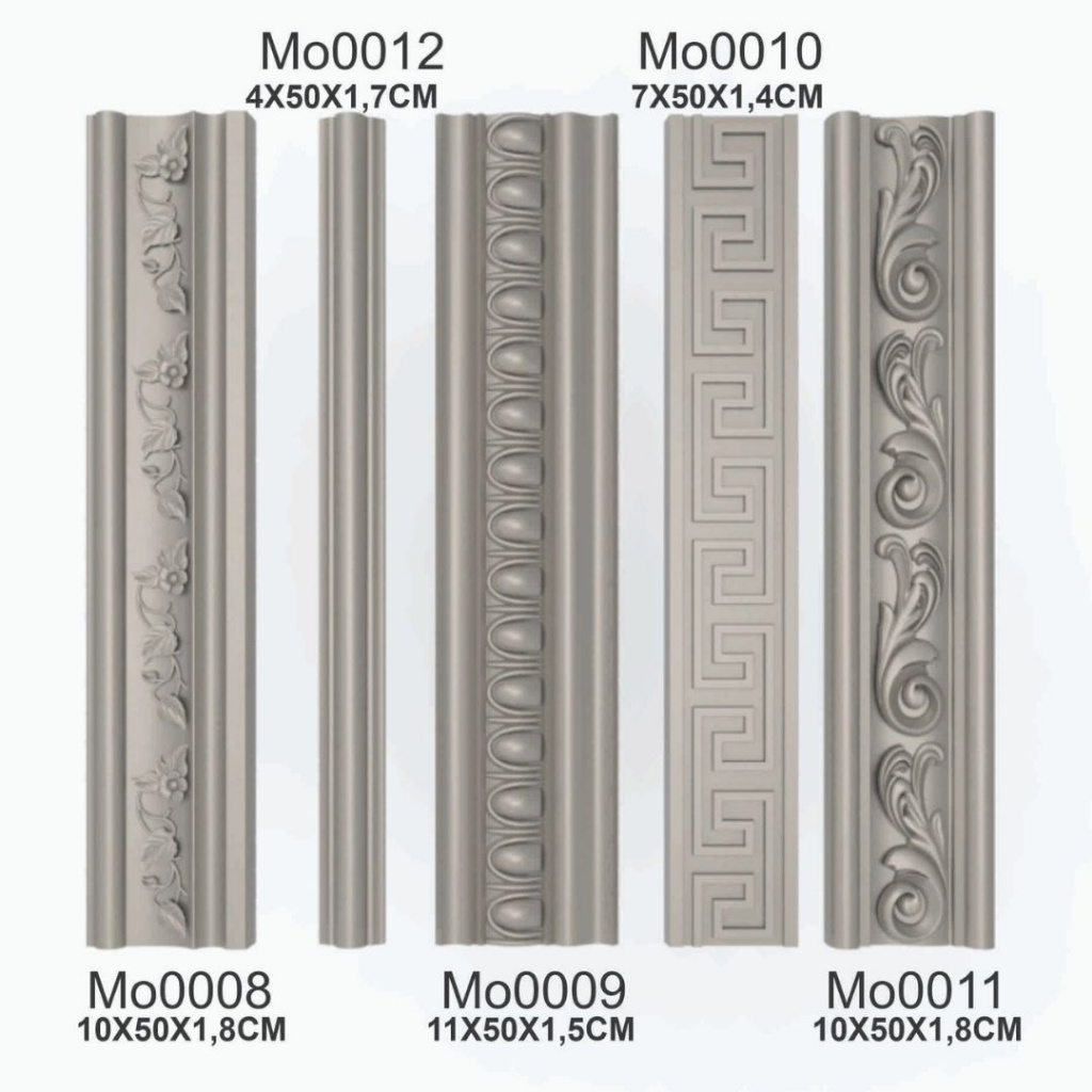 Kit 5 Formas Para Moldura Rodateto Rodapé Gesso 3d