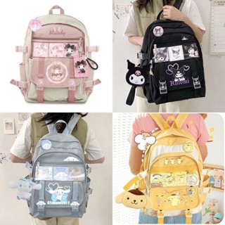 Estoque Pronto Sanrio Kuromi Mochila Estudantil Grande Capacidade À Prova D