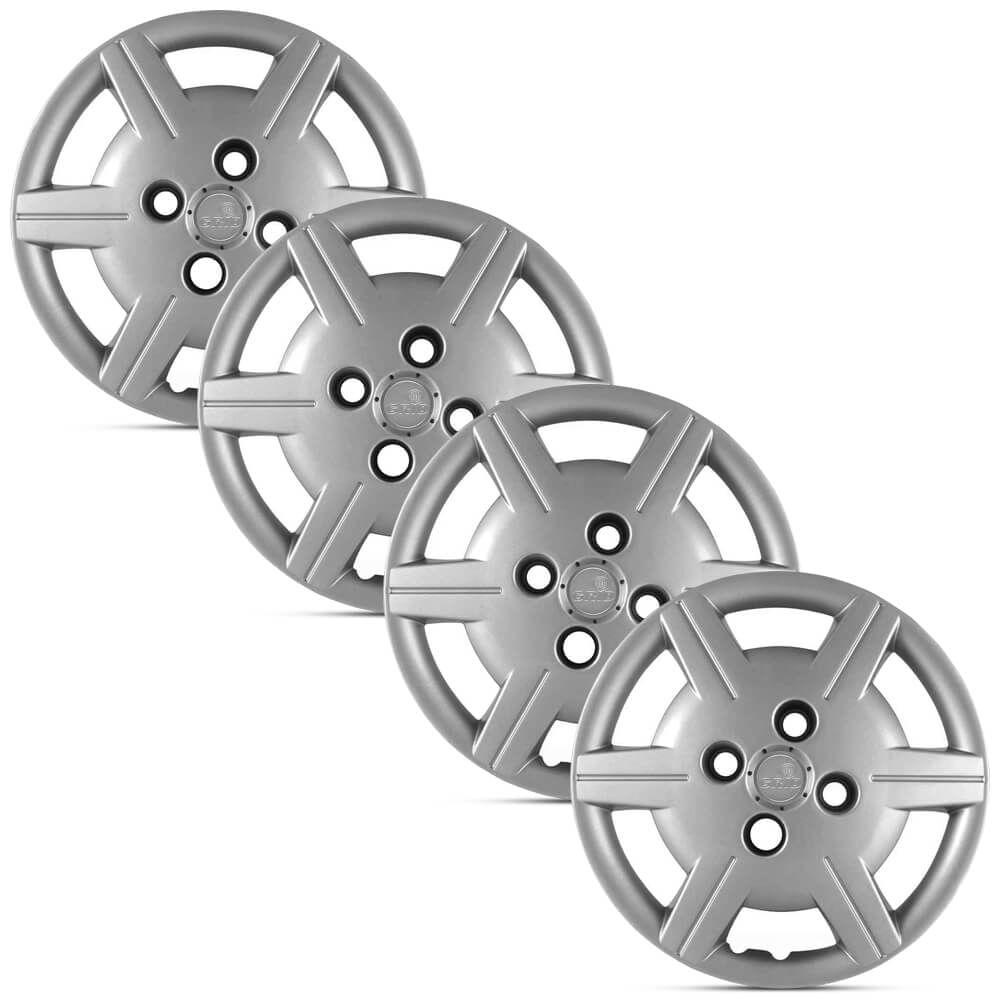Jogo 4 Calota Original Chevrolet Classic Prata Aro 13 Grid - Spare Parts and Accessories for Vehicles