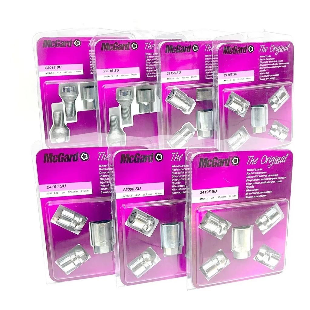 Parafuso Antifurto Mcgard original Kit de Roda c/porca chave segredo importado contra roubo cromado
