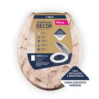 Assento Sanitário Almofadado Decor Mármore Bege Atlas