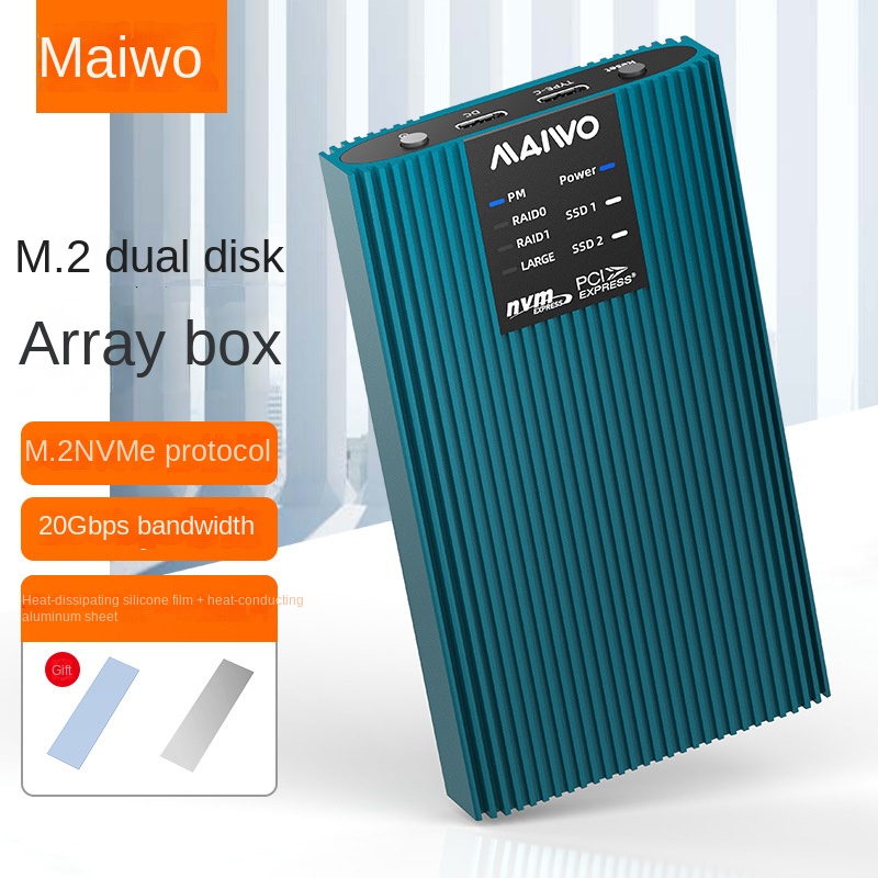 MAIWO M . 2 NVMe Caixa De Unidade De Estado Sólido Tipo-C Leitor De Disco Rígido Externo M2 Portátil Matriz De Raio Dupl
